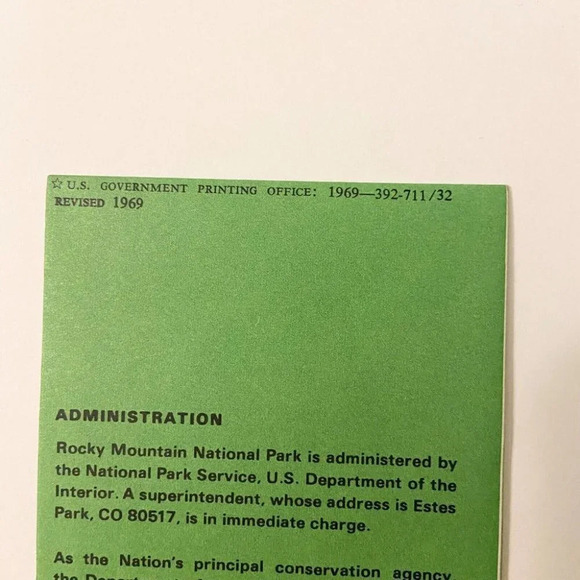 Vintage 1969 Rocky Mountain  National Park Colorado Map Travel Guide Brochure - Picture 3 of 12